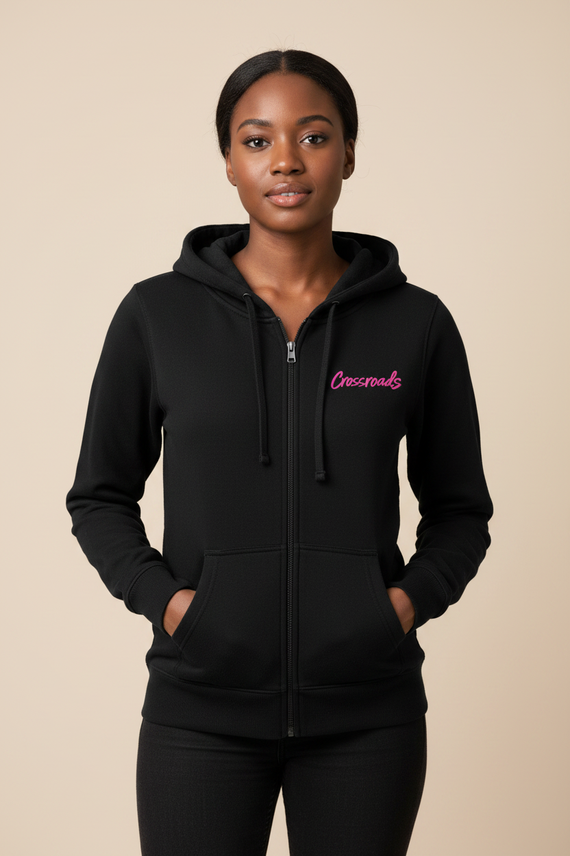 Women's  Crossroads Zip Hoodie Jacket  Black                  size: S,XL,3XL.      Sku: BSP23EHD001