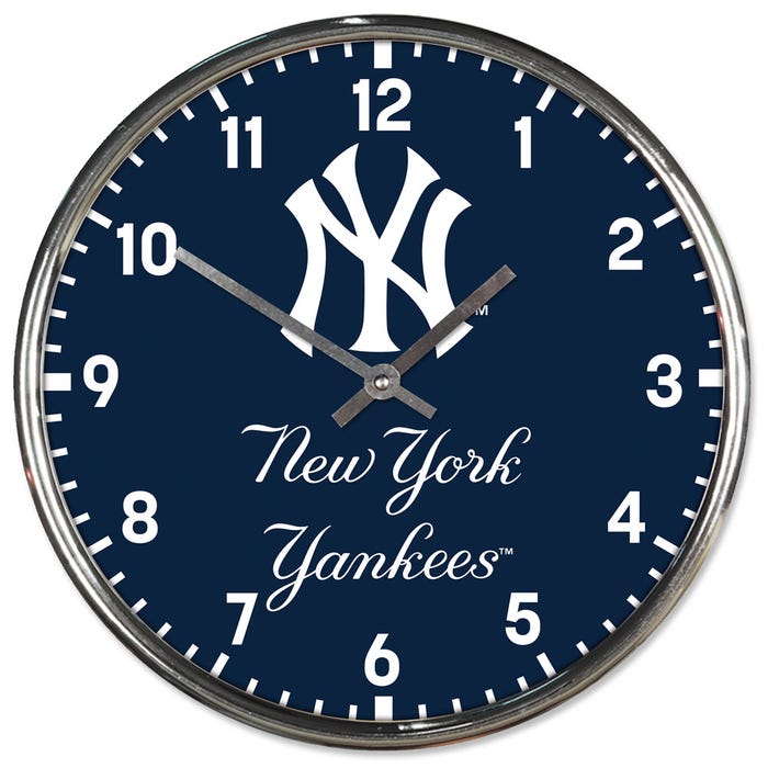 New York Yankees Chrome Clock 12" sku: 2794623-win