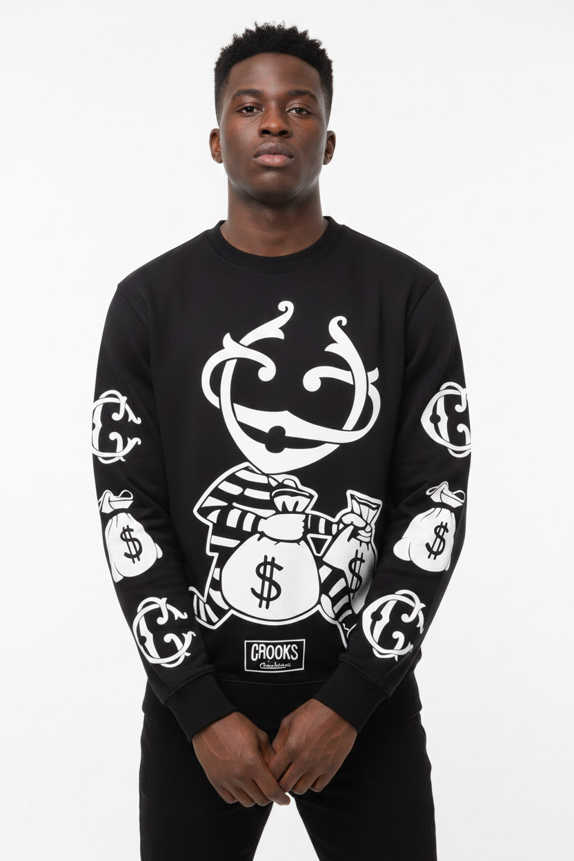 Crooks & Castles.   Crewneck Collar.        size: 4XL.                    Open Stock                 sku: CCCRWAST -1