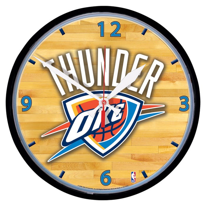 * Officially Licensed  Oklahoma City Thunder wall Clock  size: 12.75"          sku: 2908681-win