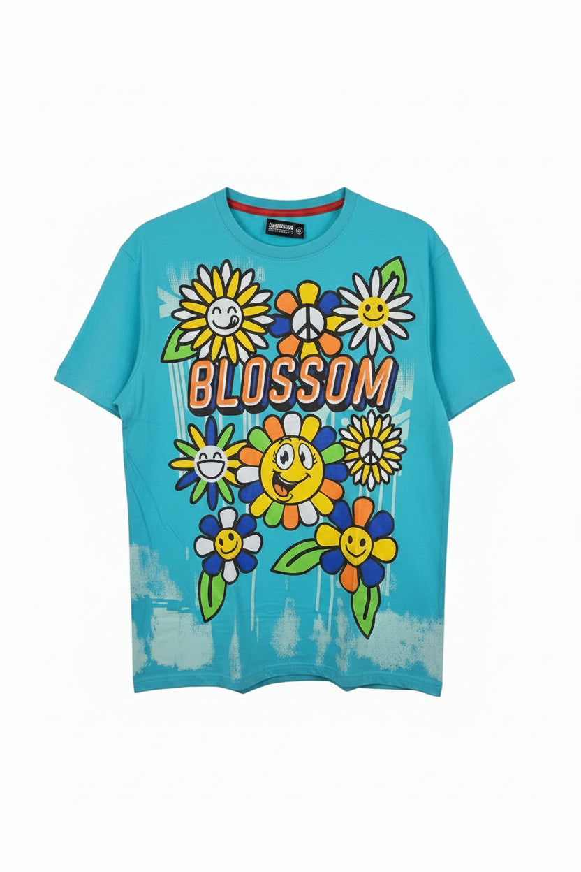 Blossom Smiley Flower Graphic T-Shirt.             SKU: 32-INH