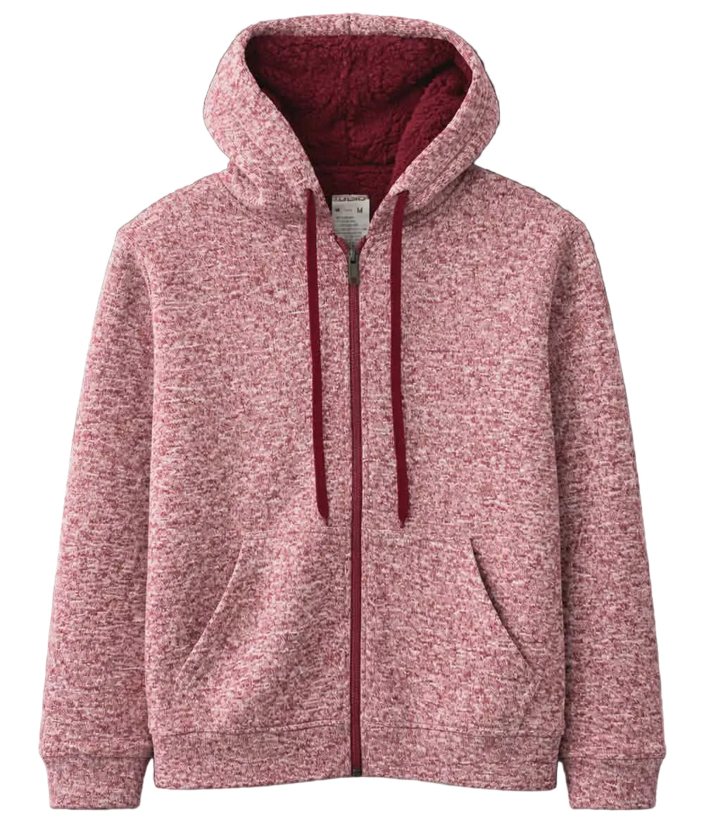 Women's Sherpa-Lined Full-Zip Hoodie – Burgundy Heather sku: LC182450BR