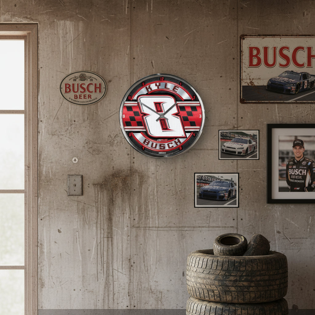 Kyle Busch Chrome Clock size: 12"   sku: 0966624-win