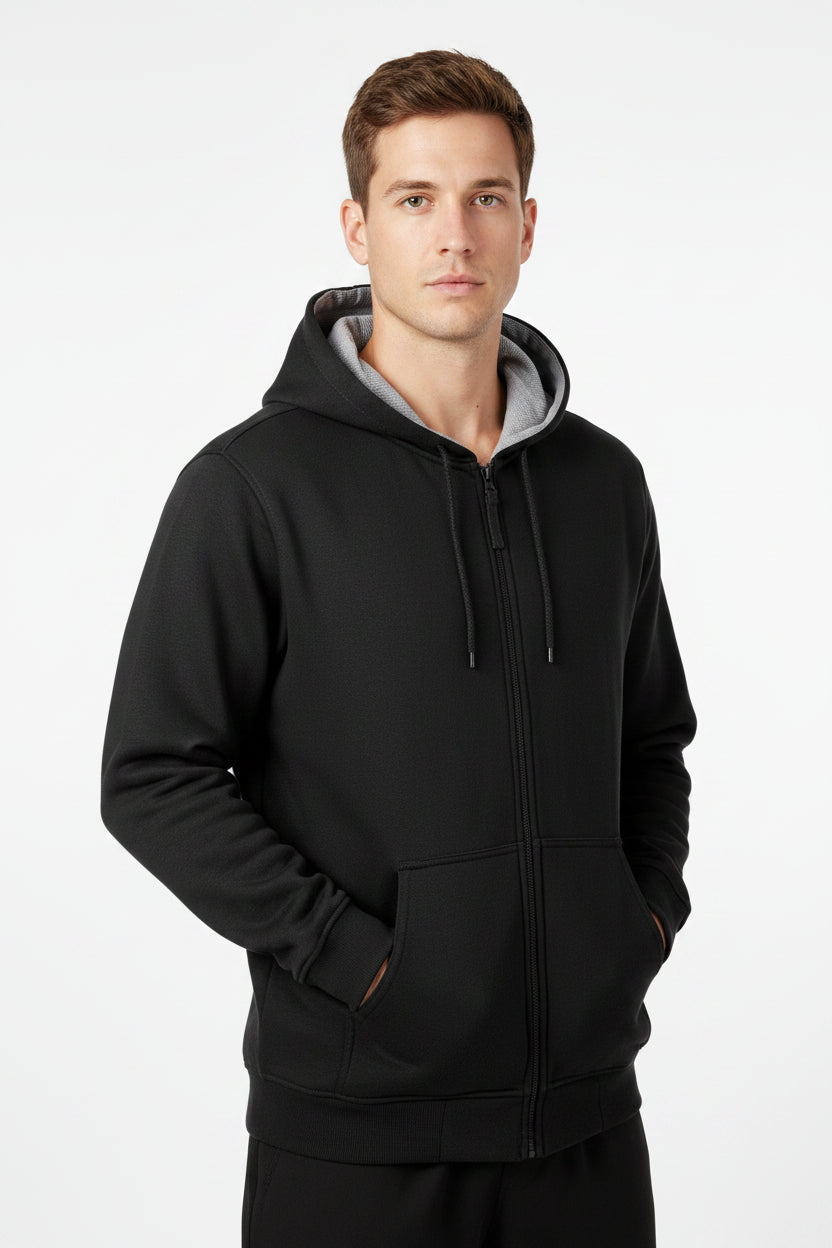 Harriton Men's Climabloc Heavyweight  Zipper  Hooded Sweatshirt.                sku: M-INH009