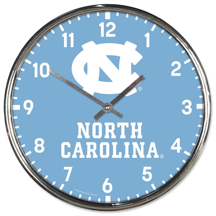 North Carolina Tar Heels Chrome Clock 12"           Sku: 2798623