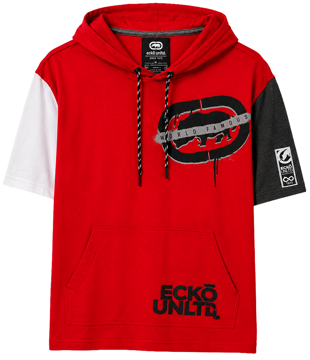 Ecko Unltd s/s Hoodie Shirt True Red Sku: EO12K896  Size S-XL