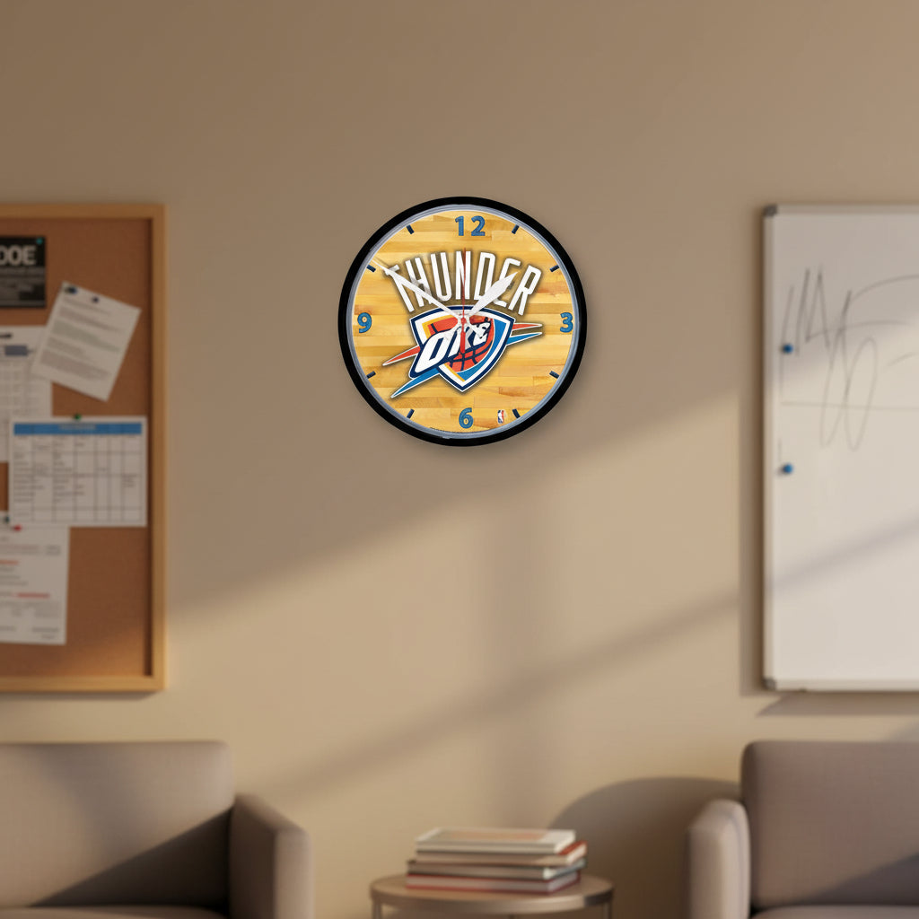 * Officially Licensed  Oklahoma City Thunder wall Clock  size: 12.75"          sku: 2908681-win