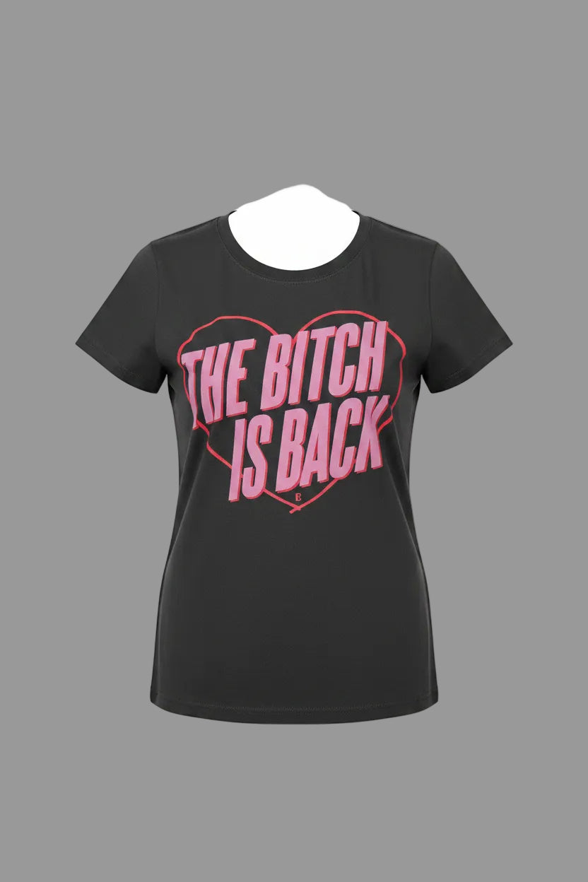 SKU: 102-INH
"The Bitch Is Back" Women's Graphic T-Shirt – Black