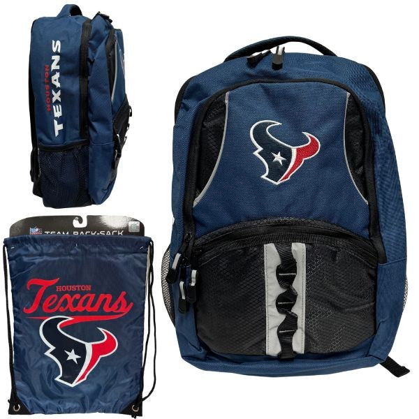 Houston Texans Set Captain Keepper Set Backpack and Cinch Sack.        Sku: 26068