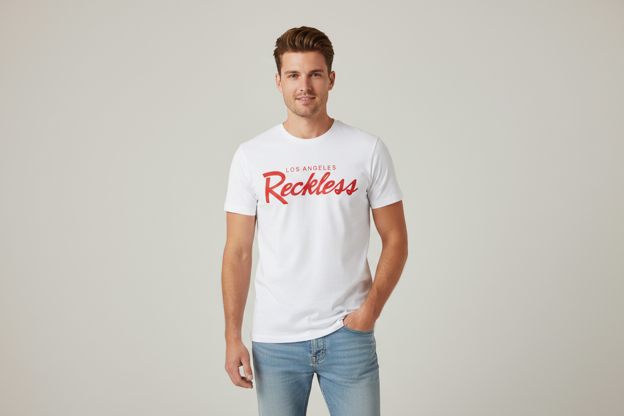 SKU: 94-INH
Los Angeles Reckless Graphic T-Shirt – White