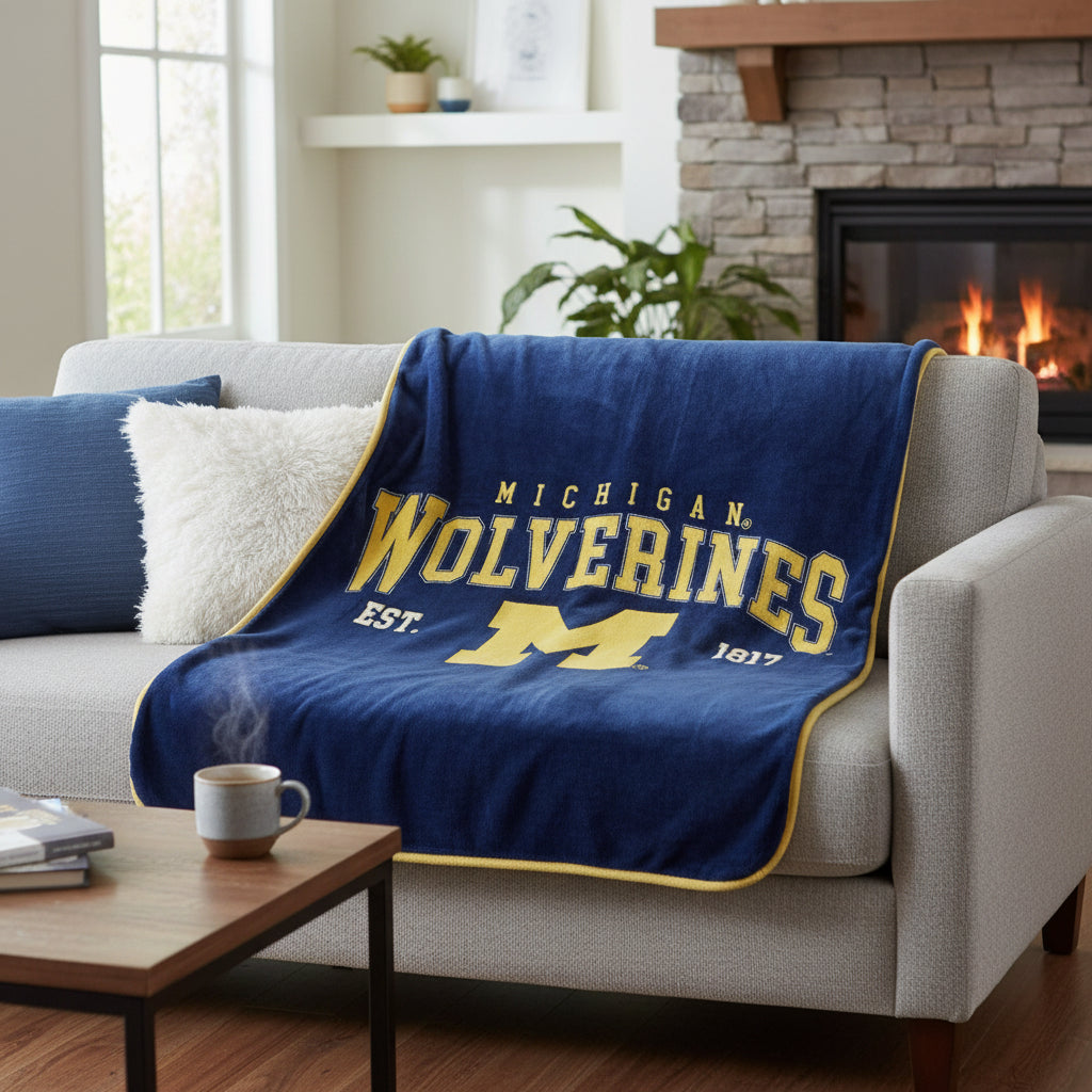 * Officially Licensed Michigan Wolverines Blankets             sku: LS9451402-Rio