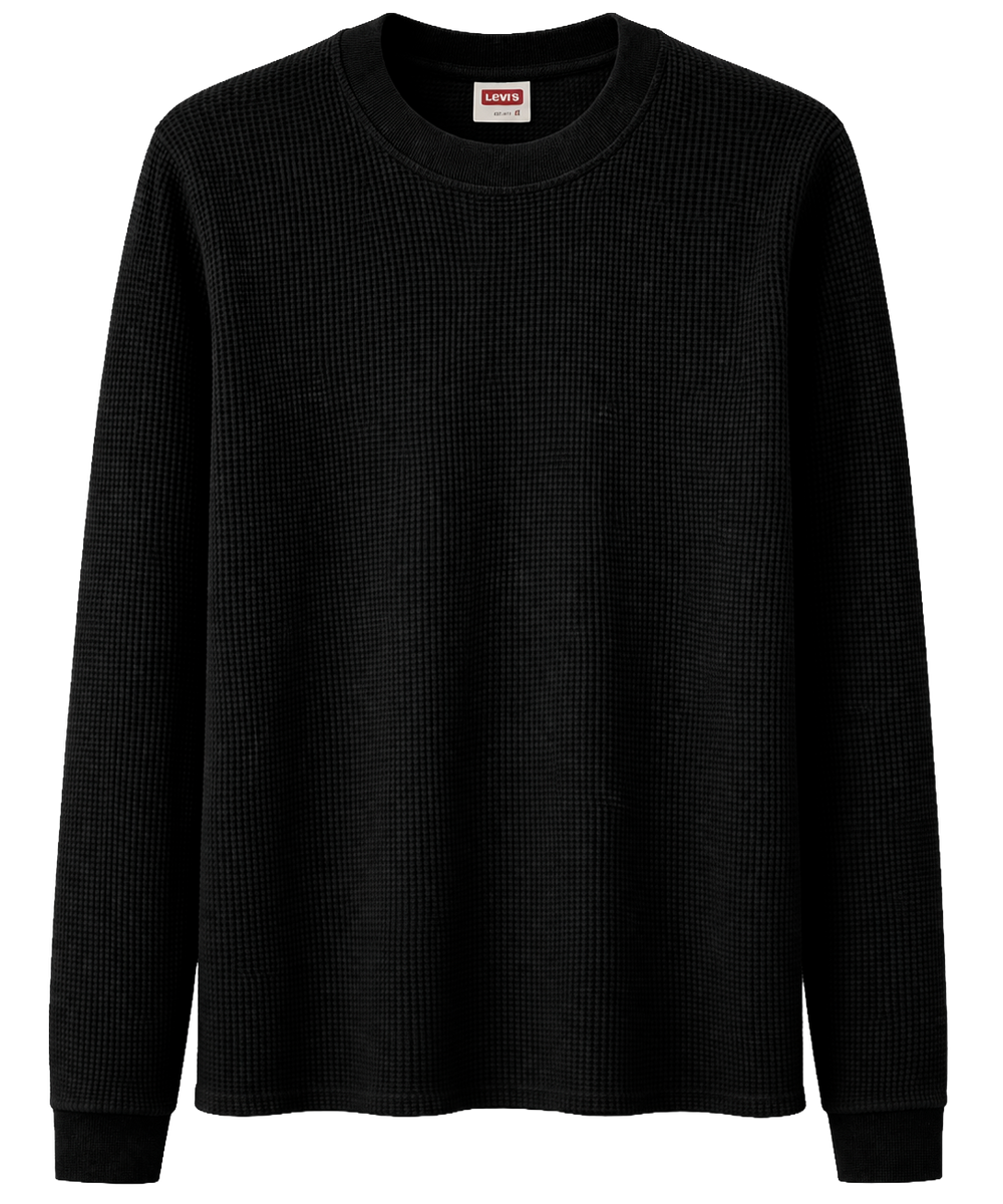 Levi's L/S Waffle Shirts Black sku:LVSWAFF26-Black size: 2Xl,3XL