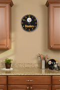Pittsburgh Steelers  Chrome  Clock.  size 12"                  sku: 2791923-win