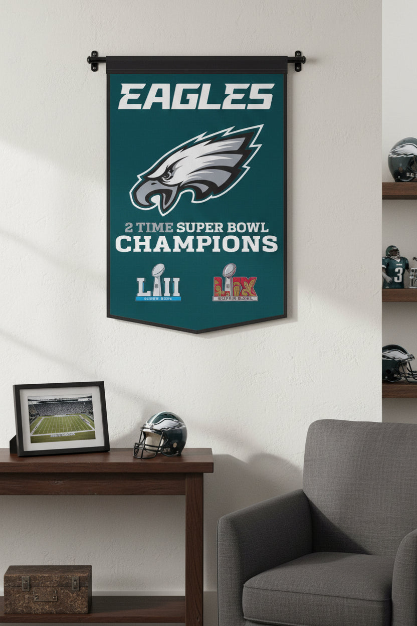 Officially Licensed Super Bowl Champions Philadelphia Eagles. Wool Banner 24"x38"             sku: 93980321-win
