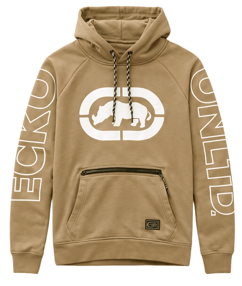 Ecko Unltd. Tan Pullover Hoodie with Sleeve Graphics