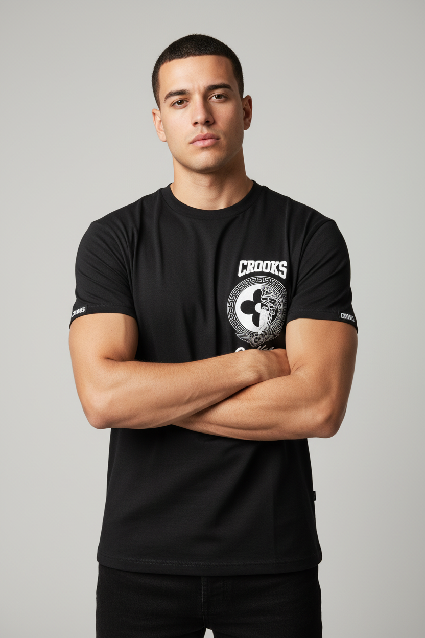 Crooks & Castles Graphic T-Shirt sku:CCST05 Open Stock Size: XS,M,XL