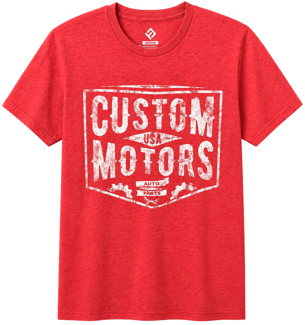 Licensed Custom Motors USA Graphic T-Shirt    SKU: TS15555GENU