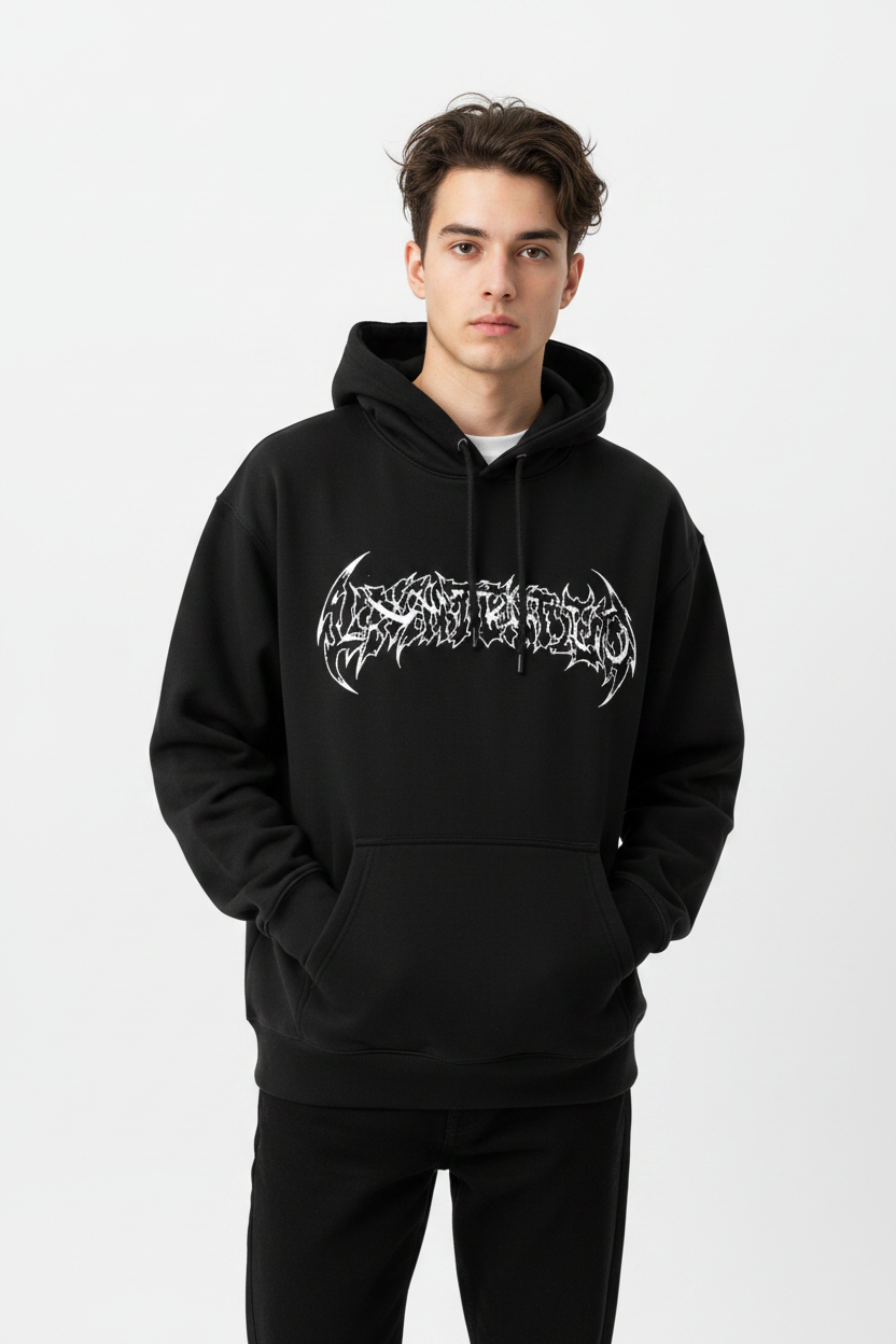 Black Graphic Logo Hoodie size: call for available size.     Sku: M-INH88