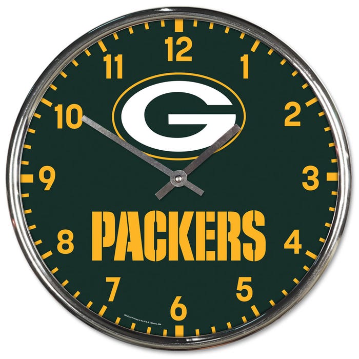 Green Bay Packers Chrome Clock    sku: 2790723-wc
