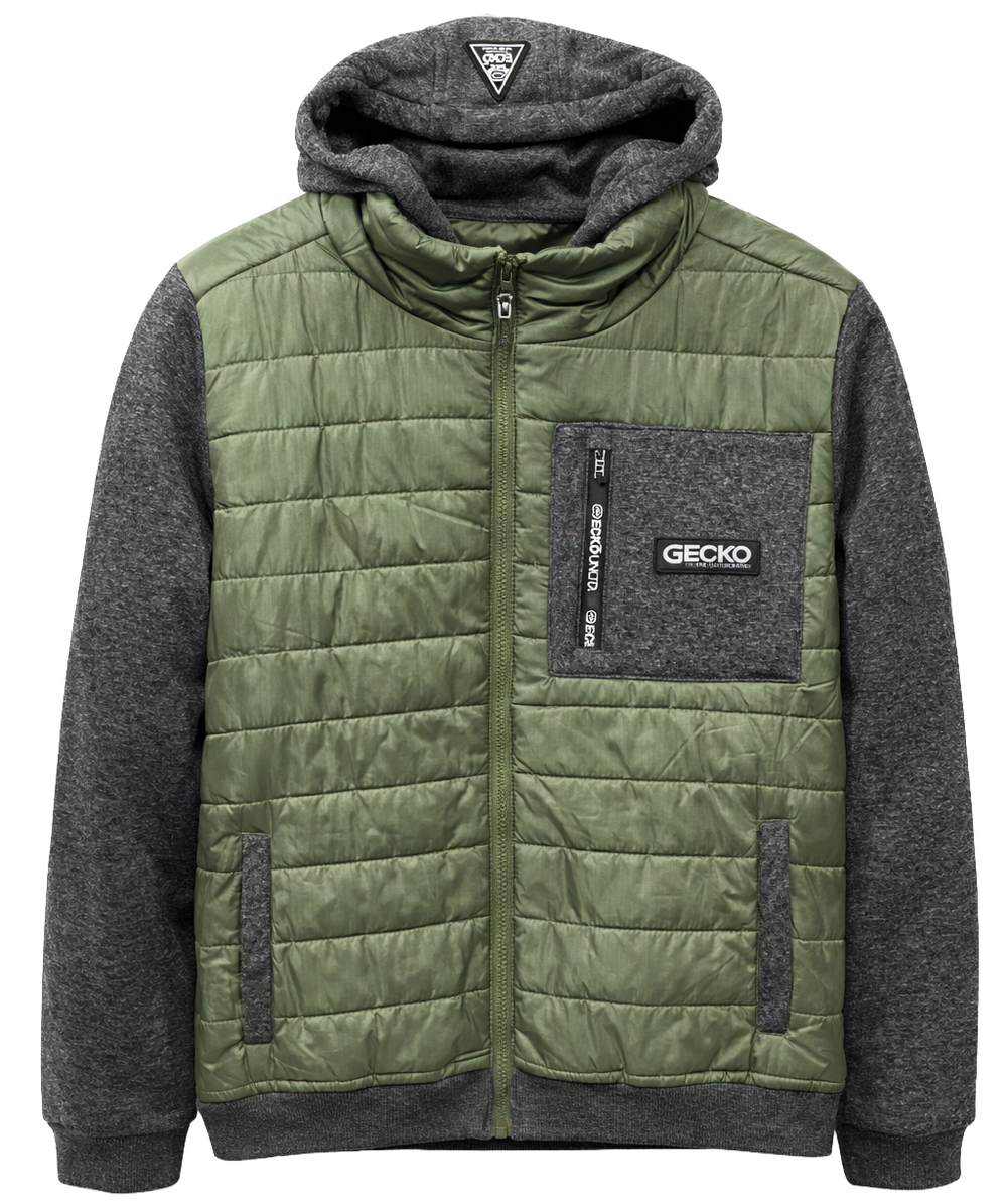 Ecko Unltd Hybrid Hoodie Jacket Olive sku: EO34O584 Size: S-XL