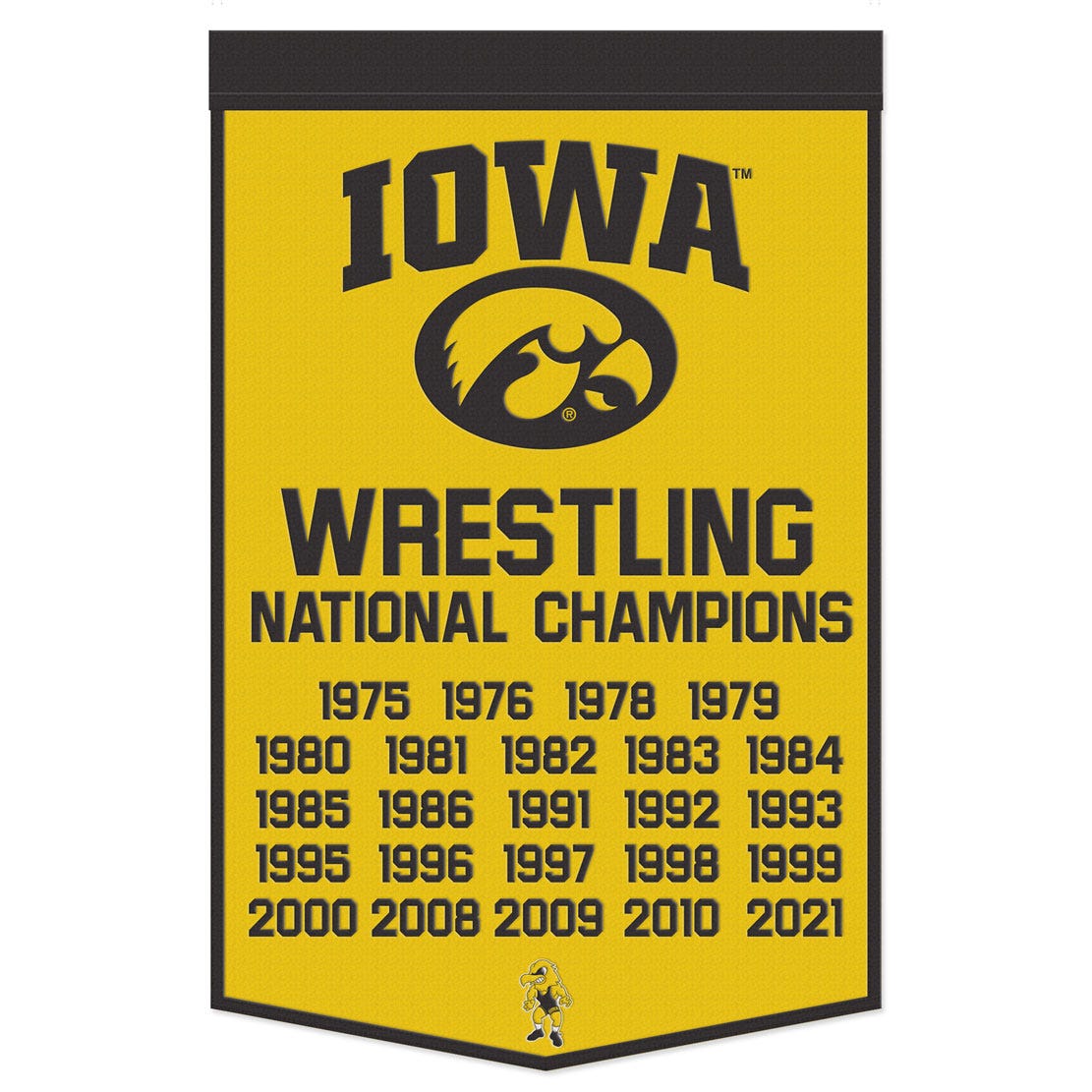 Officially Licensed.  Iowa Hawkeyes  Celebration  Wool  Banner 24"x38"