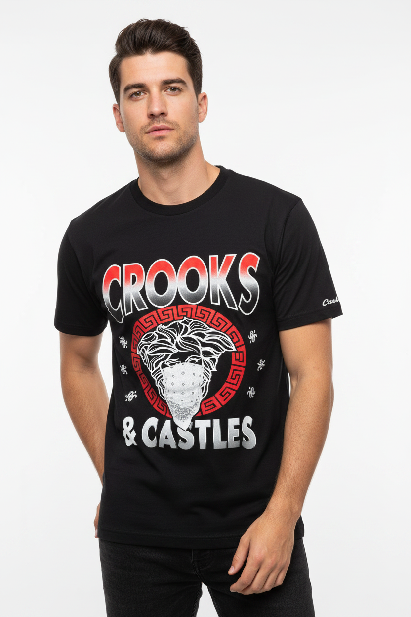 Crooks & Castles Graphic T-Shirt  sku: Ccst05 Size: Open Stock XS, M, XL