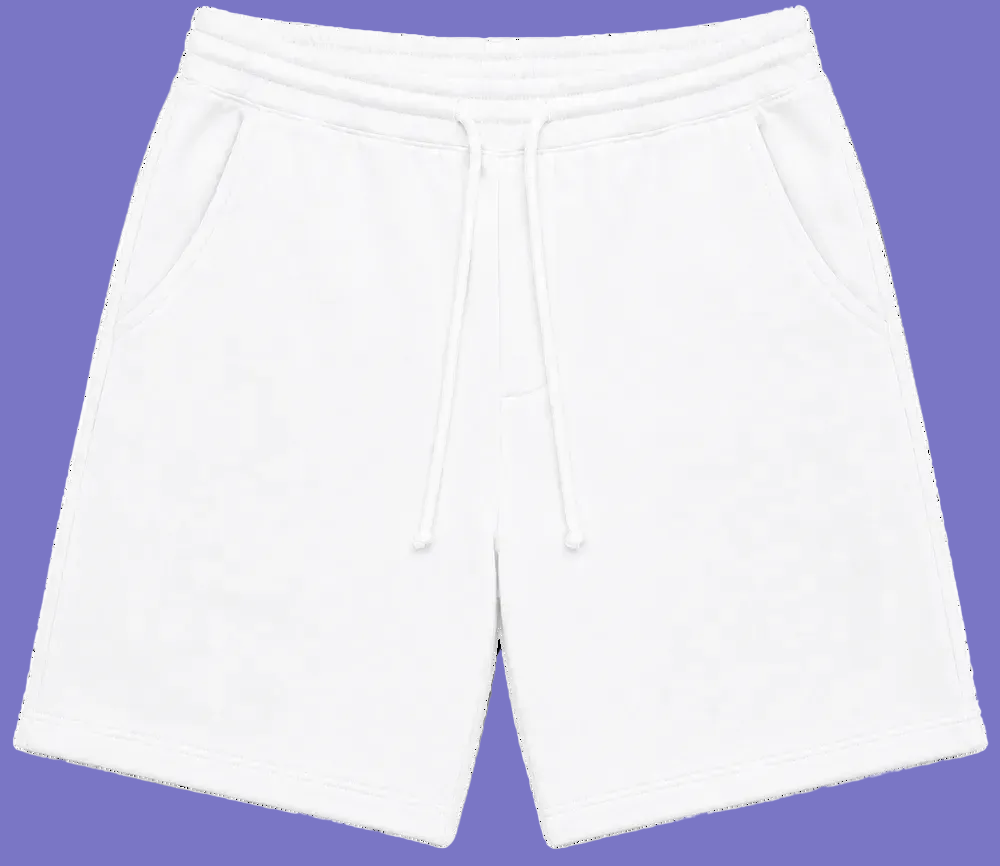 Independent Trading Co Sweat Shorts White.    Sku: Blanks-White.   Size: S-2XL