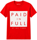 Paid In Full Graphic T-Shirt – Red. Sku:M-INH-40RE    size: S-XL
