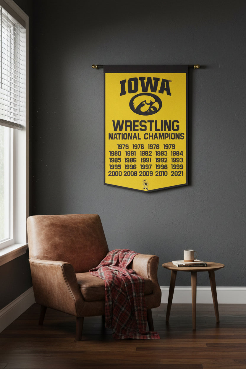 Officially Licensed.  Iowa Hawkeyes  Celebration  Wool  Banner 24"x38"