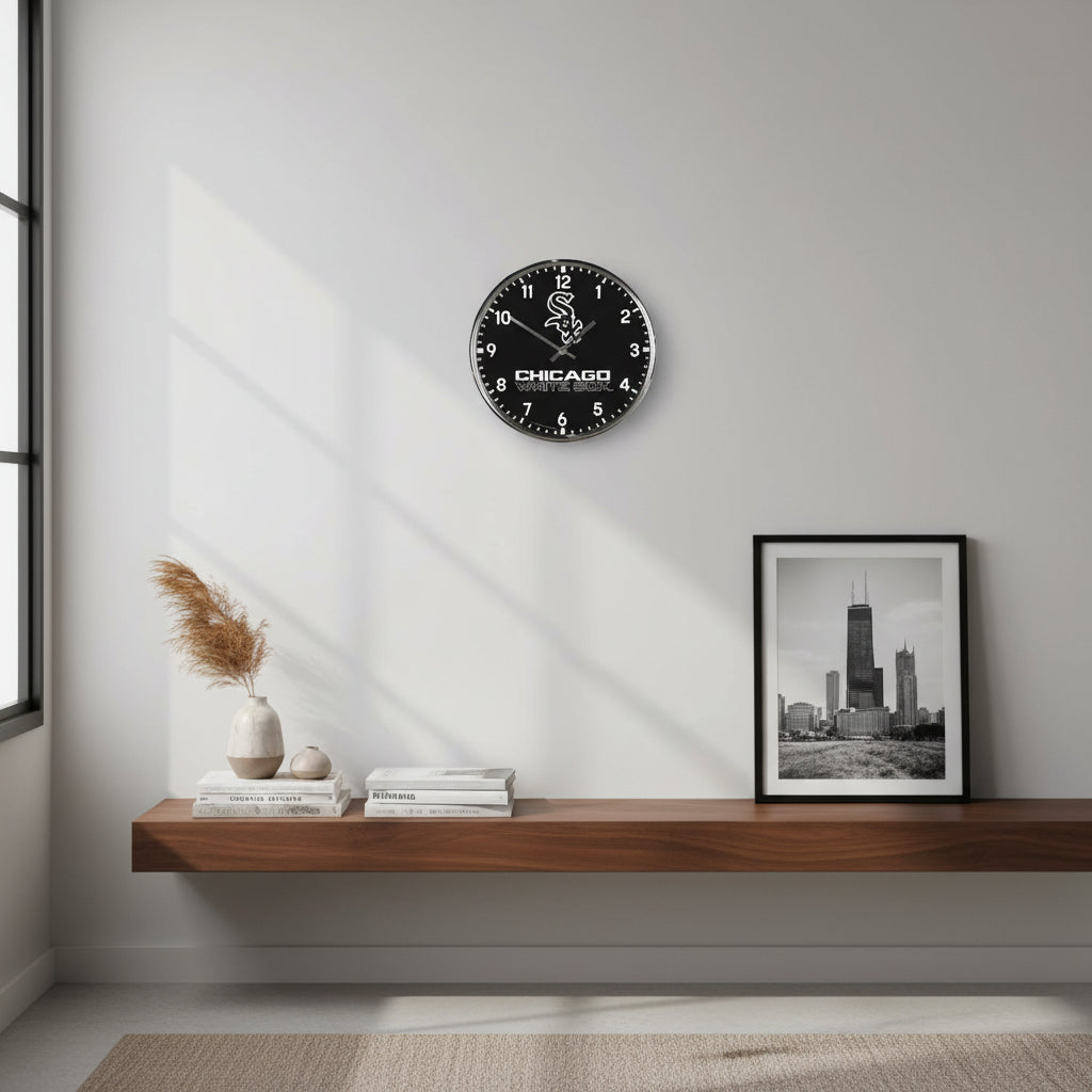 Chicago White Sox  Chrome Wall Clock size 12"              sku: 2793523-win
