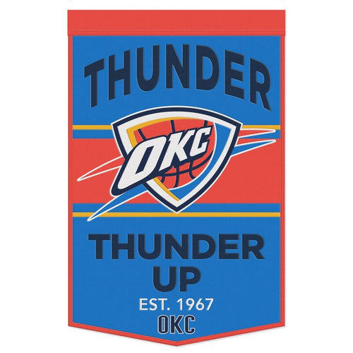 * Officially Licensed  Oklahoma City Thunder Wool Banner  size: 24"x38"              sku: 61560323-win