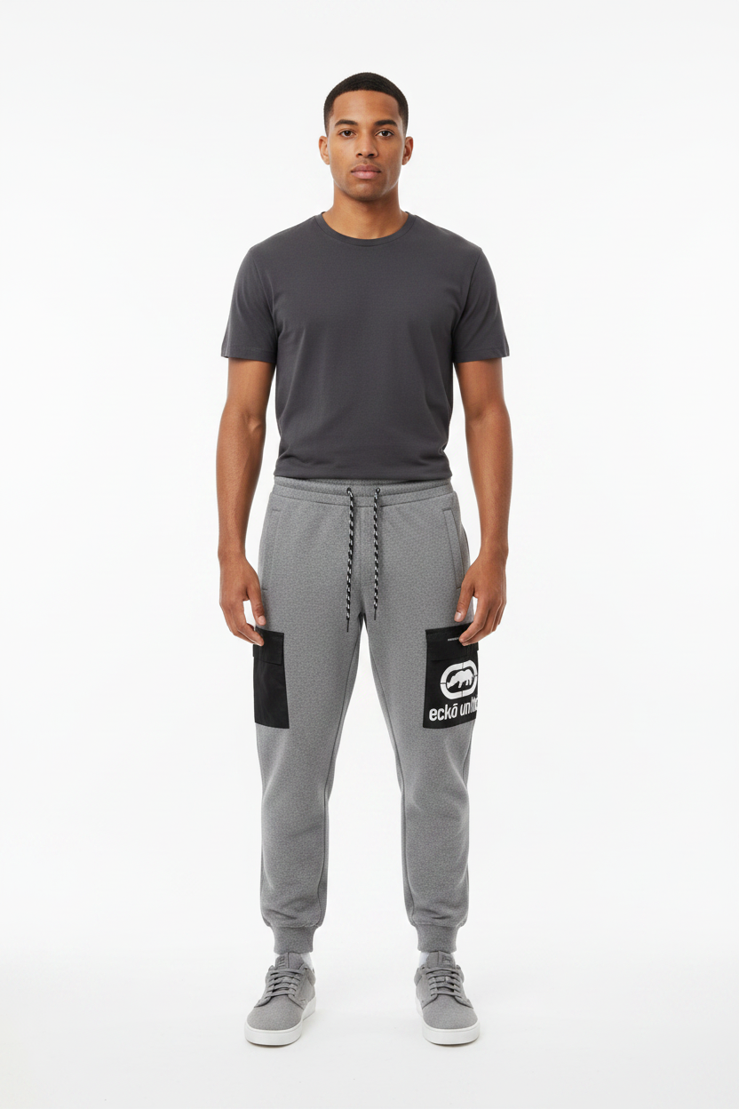 Ecko Unltd Cargo Jogger Pant Grey Marled      Sku: EO34G1286 sku: S-5XL.       Open Stock