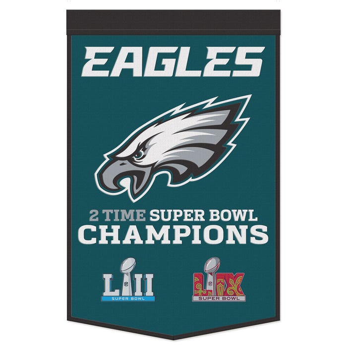Officially Licensed Super Bowl Champions Philadelphia Eagles. Wool Banner 24"x38"             sku: 93980321-win