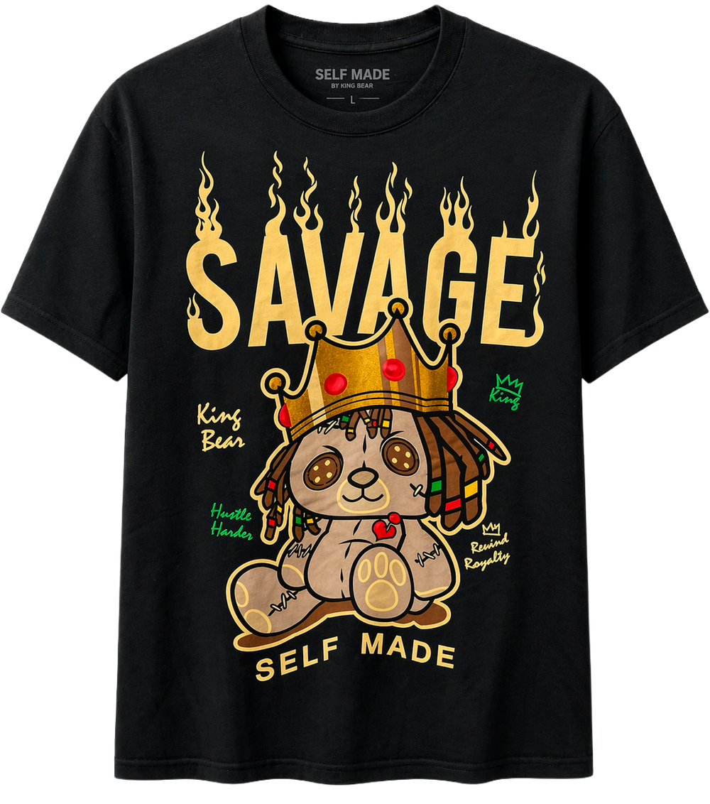 Savage Self Made Graphic T-Shirt – King Bear Edition size: S-2xl.            Sku: M-INH-48REX