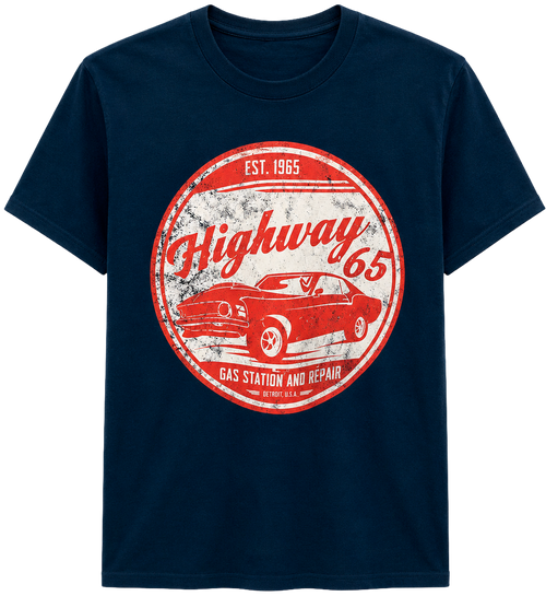 Highway 65 Vintage Car Graphic T-Shirt