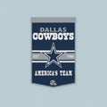 Officially LICENSED Dallas Cowboys Slogan Wool Banner 24" x 38" is available to buy in increments of 1  Sku: 4715332-wc