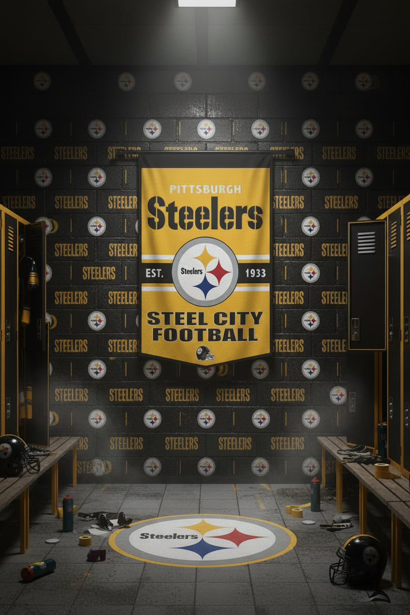 Officially Licensed Pittsburgh Steelers Slogan Wool Banner 24"x38" Sku: 47491322-win