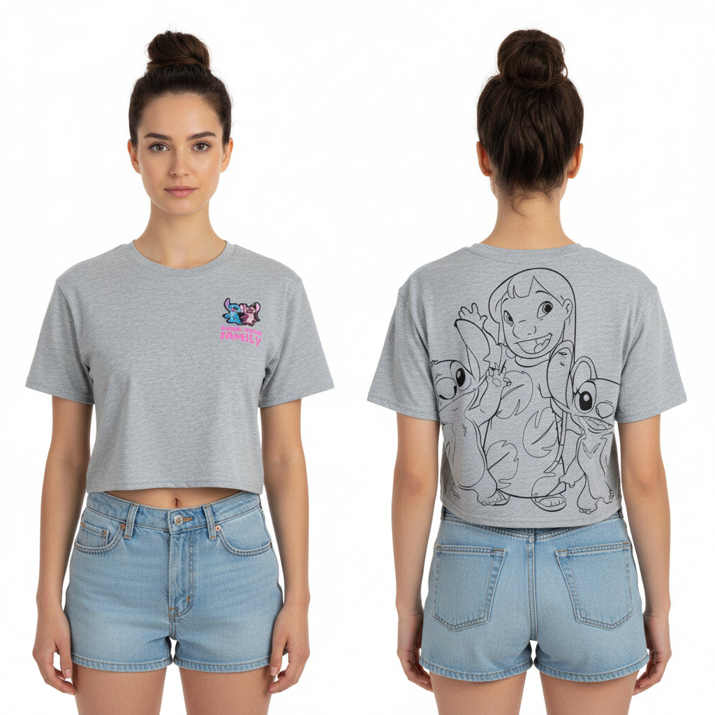 Disney Lilo & Stitch Women's Cropped Graphic T-Shirt – Gray
Style: DS-847