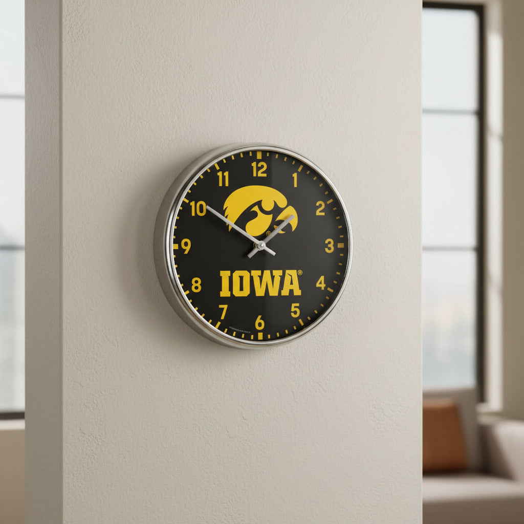 Officially Licensed   Iowa Hawkeyes Chrome  Clock sku: 2797326
