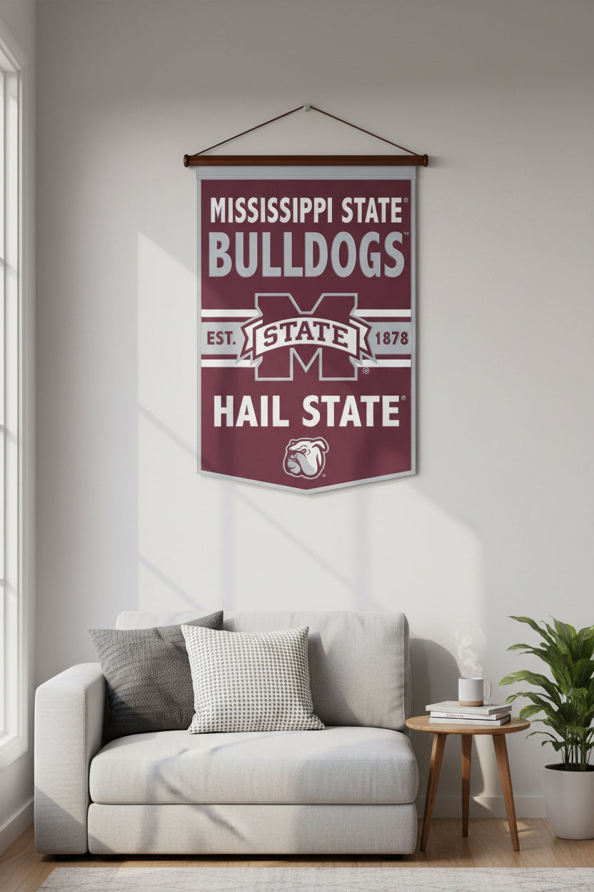 Mississippi State Bulldogs Primary  Wool Banner  24"x38 sku: 49483422-win