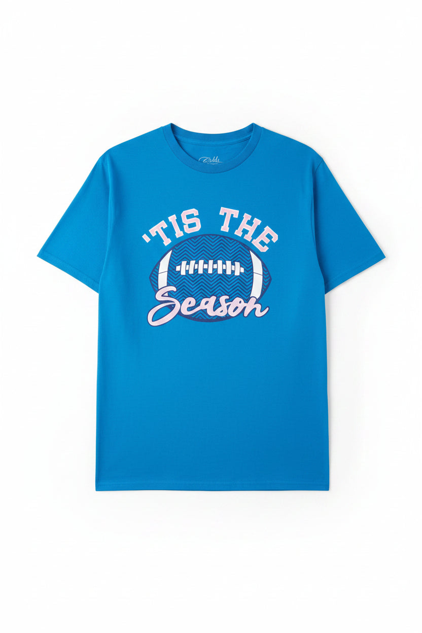 SKU: 98-INH
"'Tis the Season" Football Graphic T-Shirt – Blue