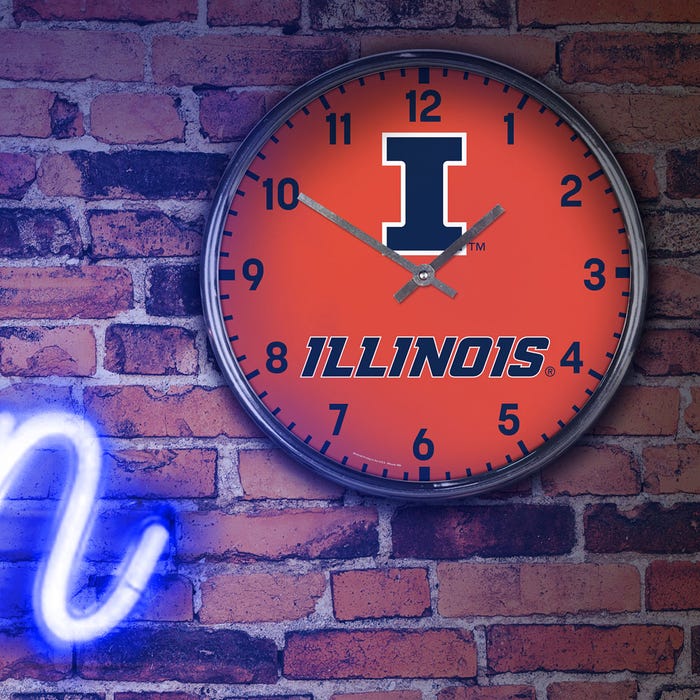 Illinois Fighting Illini Chrome Clock 12" sku: 2797123-win