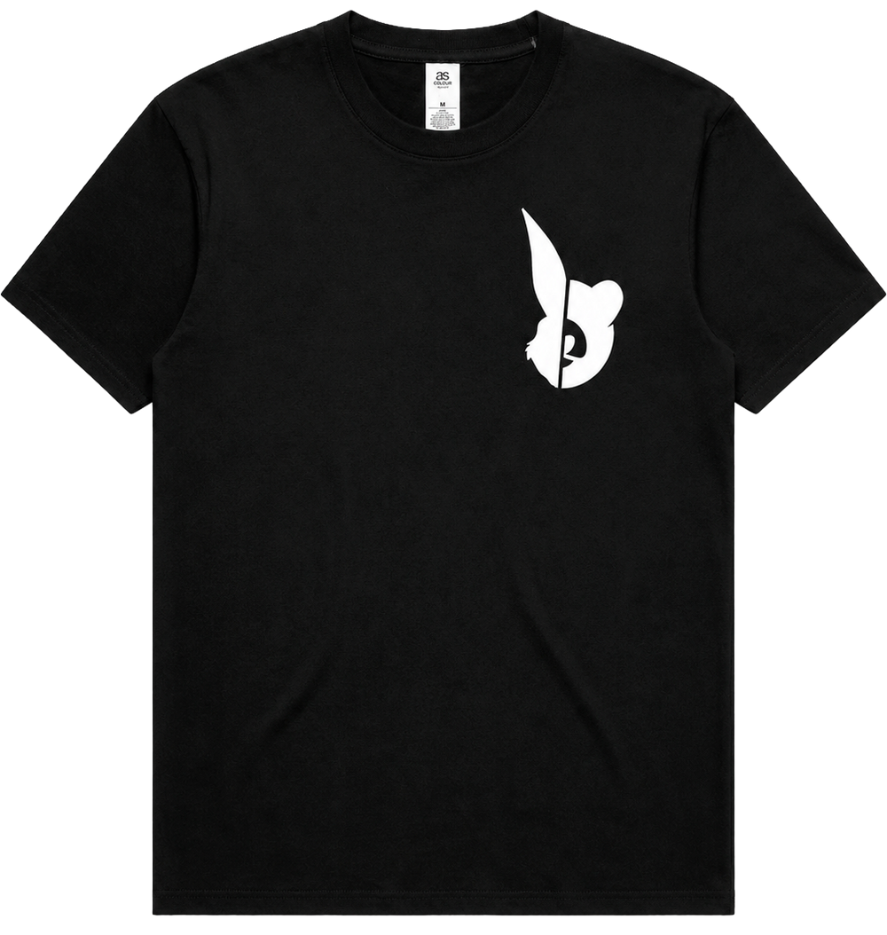 Fluf World Graphic T-Shirt  Black - Bear & Fluf Logo sku - Bear & fluf Logo