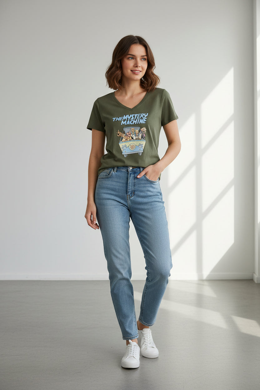 Licensed Scooby-Doo Mystery Machine Women's V-Neck Graphic T-Shirt
SKU: 43-INH