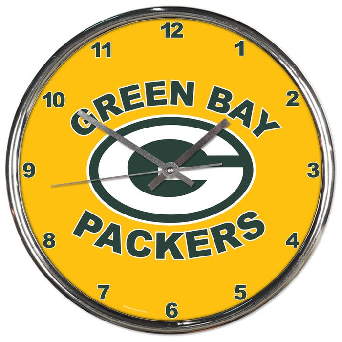 Green Bay Packers 2nd Design Chrome Clock                 Sku: 2931213-wc