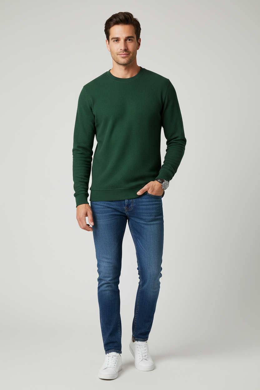 Levi's L/S Waffle  Shirts- Green sku: LVSWAFF26-Green
