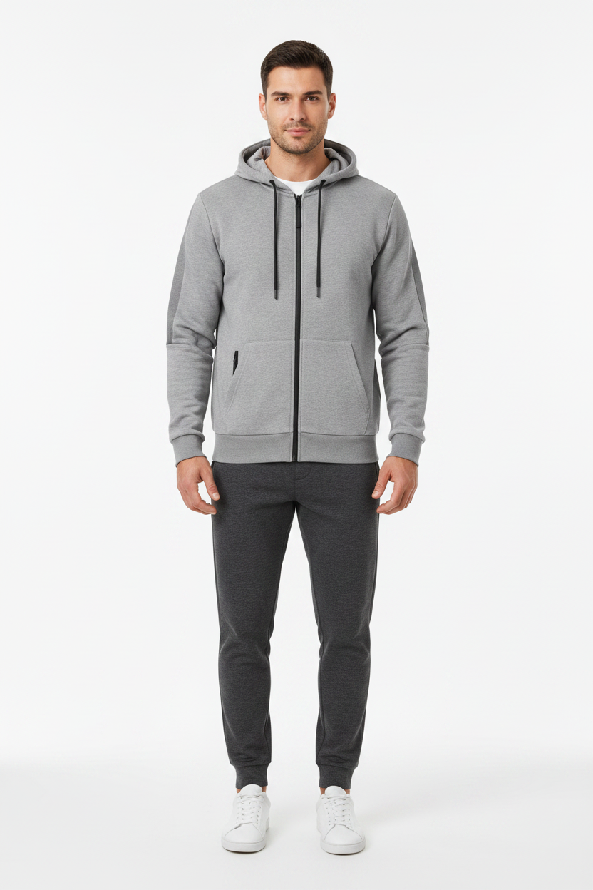 Classic Full-Zip Hoodie – Heather Gray Size 3Xl.            Sku: INH-33