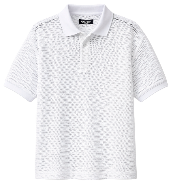 Ringspun Textured Knit Polo Shirt – White
SKU: 341-142