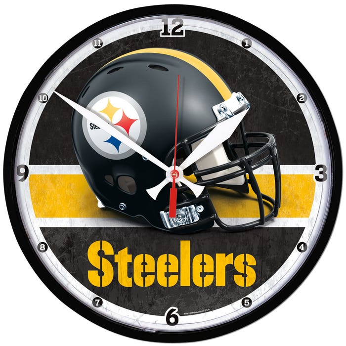 * Officially Licensed  Pittsburgh Steelers Wall Clock.         size: 12.75"         sku: 2902613-win