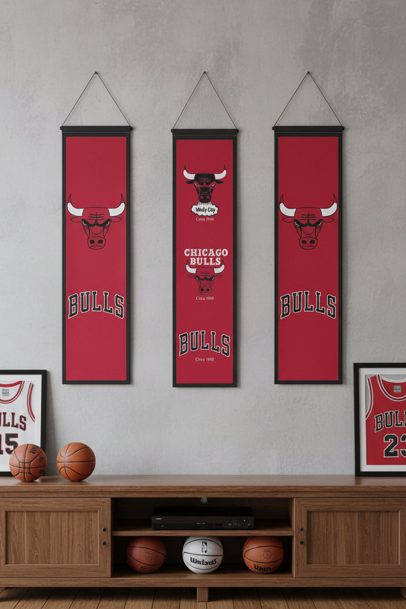 Chicago Bulls Wool Banner size 8"x32" sku: 48089322-win
